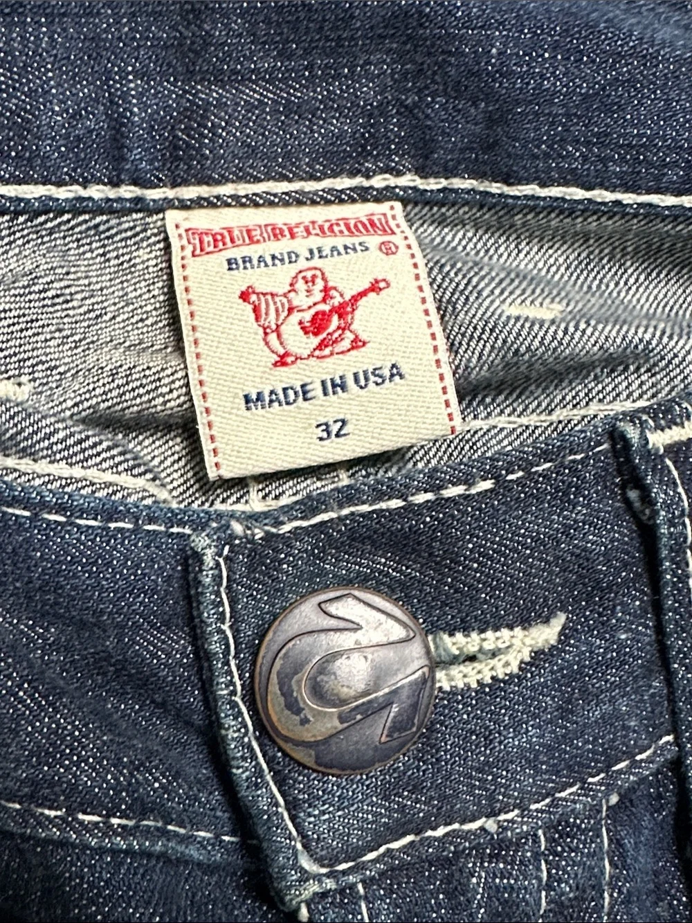 True Religion 29.5” Straight‎ Blue Jeans Size 32